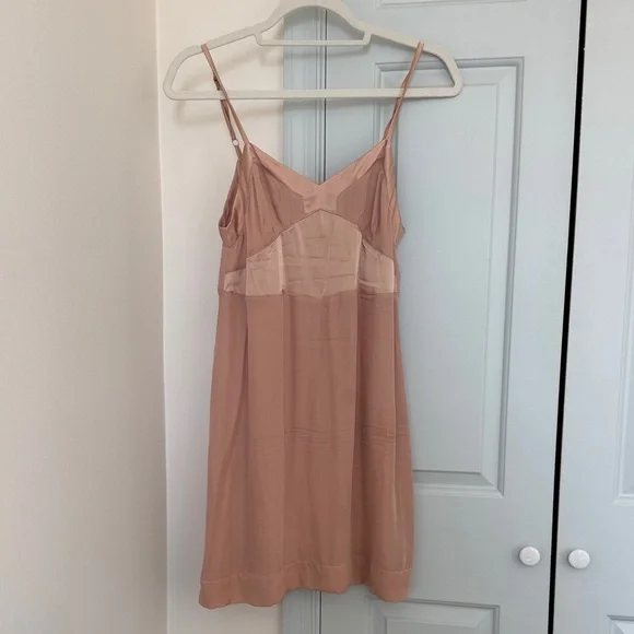 Women’s Satin Slip Dress in Blush Pink - Picture 3 of 16